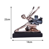 Maxbell European Style Ballet Dancer Figurine Gift Resin for Entrance Shelf Garden B
