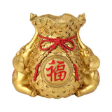 Maxbell Resin Chinese Lucky Bag Blessing Bag Sculpture Desktop Ornament Exquisite Aureate Vase