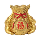 Maxbell Resin Chinese Lucky Bag Blessing Bag Sculpture Desktop Ornament Exquisite Aureate Vase