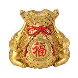 Maxbell Resin Chinese Lucky Bag Blessing Bag Sculpture Desktop Ornament Exquisite Aureate Vase