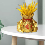 Maxbell Resin Chinese Lucky Bag Blessing Bag Sculpture Desktop Ornament Exquisite Aureate Vase