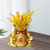 Maxbell Resin Chinese Lucky Bag Blessing Bag Sculpture Desktop Ornament Exquisite Aureate Vase