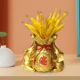 Maxbell Resin Chinese Lucky Bag Blessing Bag Sculpture Desktop Ornament Exquisite Aureate Vase