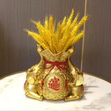 Maxbell Resin Chinese Lucky Bag Blessing Bag Sculpture Desktop Ornament Exquisite Aureate Vase
