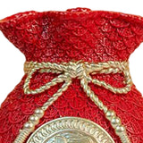 Maxbell Resin Flower Vase Centerpiece Traditional Chinese Artwork Ornament Sculpture Red
