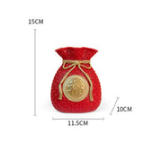 Maxbell Resin Flower Vase Centerpiece Traditional Chinese Artwork Ornament Sculpture Red
