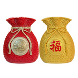 Maxbell Resin Flower Vase Centerpiece Traditional Chinese Artwork Ornament Sculpture Red
