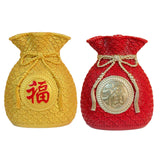 Maxbell Resin Flower Vase Centerpiece Traditional Chinese Artwork Ornament Sculpture Red