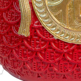 Maxbell Resin Flower Vase Centerpiece Traditional Chinese Artwork Ornament Sculpture Red