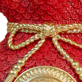Maxbell Resin Flower Vase Centerpiece Traditional Chinese Artwork Ornament Sculpture Red