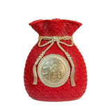 Maxbell Resin Flower Vase Centerpiece Traditional Chinese Artwork Ornament Sculpture Red