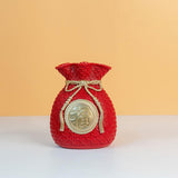 Maxbell Resin Flower Vase Centerpiece Traditional Chinese Artwork Ornament Sculpture Red