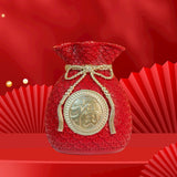 Maxbell Resin Flower Vase Centerpiece Traditional Chinese Artwork Ornament Sculpture Red