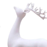 Maxbell 2x Deer Statue Reindeer Figurine Ornament for Home Tabletop Decoration White