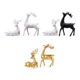 Maxbell 2x Deer Statue Reindeer Figurine Ornament for Home Tabletop Decoration White