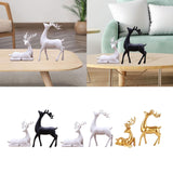Maxbell 2x Deer Statue Reindeer Figurine Ornament for Home Tabletop Decoration White