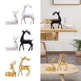 Maxbell 2x Deer Statue Reindeer Figurine Ornament for Home Tabletop Decoration White