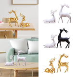 Maxbell 2x Deer Statue Reindeer Figurine Ornament for Home Tabletop Decoration White