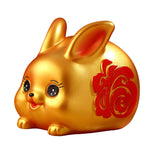 Maxbell Chinese Style Lucky Rabbit Money Bank Bunny Figurines Statue Collectible Aureate