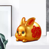 Maxbell Chinese Style Lucky Rabbit Money Bank Bunny Figurines Statue Collectible Aureate