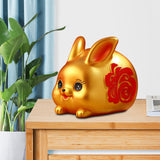 Maxbell Chinese Style Lucky Rabbit Money Bank Bunny Figurines Statue Collectible Aureate