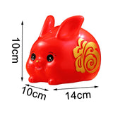 Maxbell Chinese Style Lucky Rabbit Money Bank Bunny Figurines Statue Collectible red