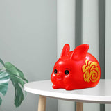 Maxbell Chinese Style Lucky Rabbit Money Bank Bunny Figurines Statue Collectible red
