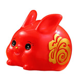 Maxbell Chinese Style Lucky Rabbit Money Bank Bunny Figurines Statue Collectible red