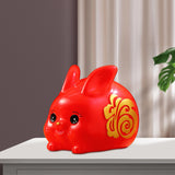 Maxbell Chinese Style Lucky Rabbit Money Bank Bunny Figurines Statue Collectible red