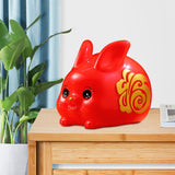 Maxbell Chinese Style Lucky Rabbit Money Bank Bunny Figurines Statue Collectible red