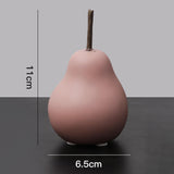 Maxbell Nordic Ceramic Pear Figurine Collectible Statue for Home Cabinet Decoration Pink 6.5cmx11cm