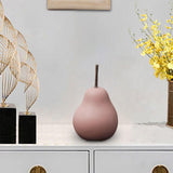 Maxbell Nordic Ceramic Pear Figurine Collectible Statue for Home Cabinet Decoration Pink 6.5cmx11cm