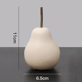 Maxbell Nordic Ceramic Pear Figurine Collectible Statue for Home Cabinet Decoration Beige 6.5cmx11cm