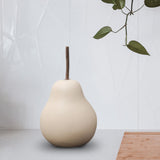 Maxbell Nordic Ceramic Pear Figurine Collectible Statue for Home Cabinet Decoration Beige 6.5cmx11cm