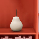 Maxbell Nordic Ceramic Pear Figurine Collectible Statue for Home Cabinet Decoration Beige 6.5cmx11cm