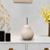 Maxbell Nordic Ceramic Pear Figurine Collectible Statue for Home Cabinet Decoration Beige 6.5cmx11cm