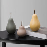 Maxbell Nordic Ceramic Pear Figurine Collectible Statue for Home Cabinet Decoration Lavender 6.5cmx11cm