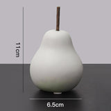 Maxbell Nordic Ceramic Pear Figurine Collectible Statue for Home Cabinet Decoration White 6.5cmx11cm