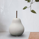 Maxbell Nordic Ceramic Pear Figurine Collectible Statue for Home Cabinet Decoration White 6.5cmx11cm