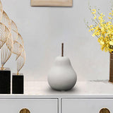 Maxbell Nordic Ceramic Pear Figurine Collectible Statue for Home Cabinet Decoration White 6.5cmx11cm