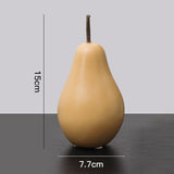 Maxbell Nordic Ceramic Pear Figurine Collectible Statue for Home Cabinet Decoration Yellow 7.7cmx15cm