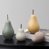 Maxbell Nordic Ceramic Pear Figurine Collectible Statue for Home Cabinet Decoration Yellow 7.7cmx15cm