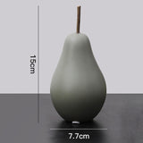 Maxbell Nordic Ceramic Pear Figurine Collectible Statue for Home Cabinet Decoration Green 7.7cmx15cm
