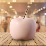 Maxbell Ceramic Apple Figurine Creative Collectible Ornament for Home Cabinet Decor Pink