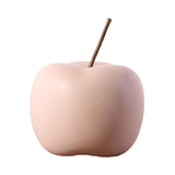Maxbell Ceramic Apple Figurine Creative Collectible Ornament for Home Cabinet Decor Pink