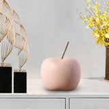 Maxbell Ceramic Apple Figurine Creative Collectible Ornament for Home Cabinet Decor Pink