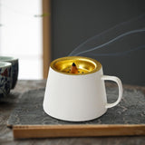 Maxbell Ceramic Incense Cone Burner 25 Incense Holes Bowl for Table Decor White