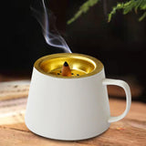 Maxbell Ceramic Incense Cone Burner 25 Incense Holes Bowl for Table Decor White