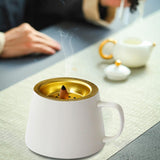 Maxbell Ceramic Incense Cone Burner 25 Incense Holes Bowl for Table Decor White