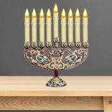 Maxbell Metal Candleholder Candelabras Hotel Party Home Enamel Menorah Candlestick